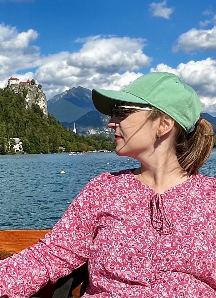 on a boat on the Bled Lake in Slovenia 