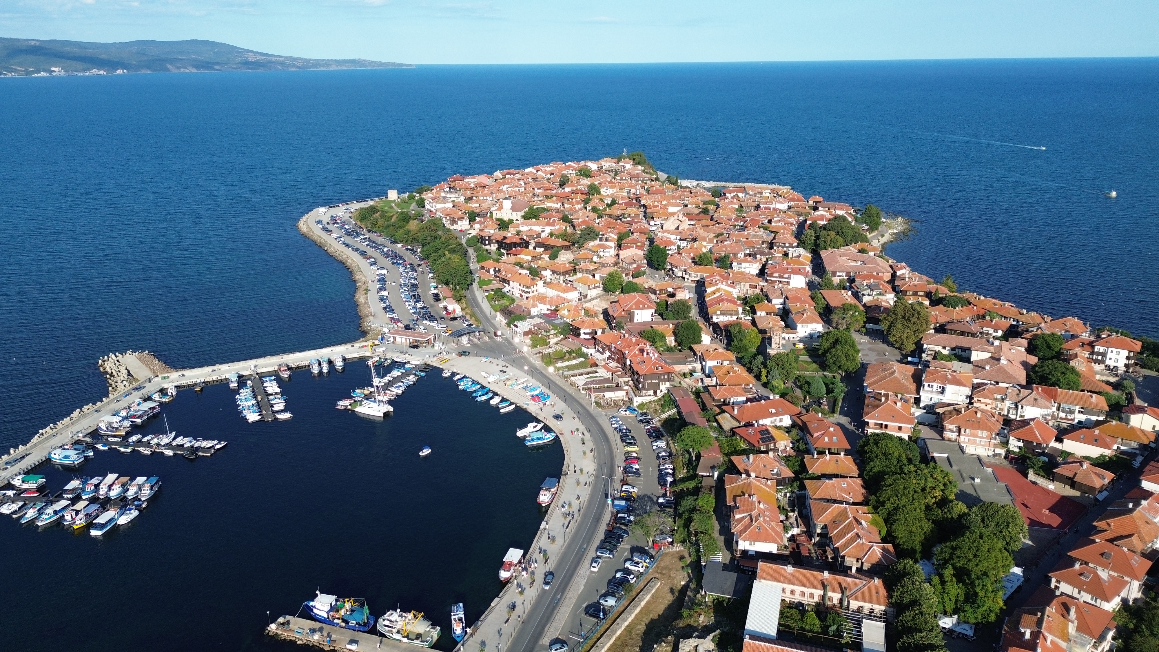 aerial drone photography of Sozopol in Bulgaria